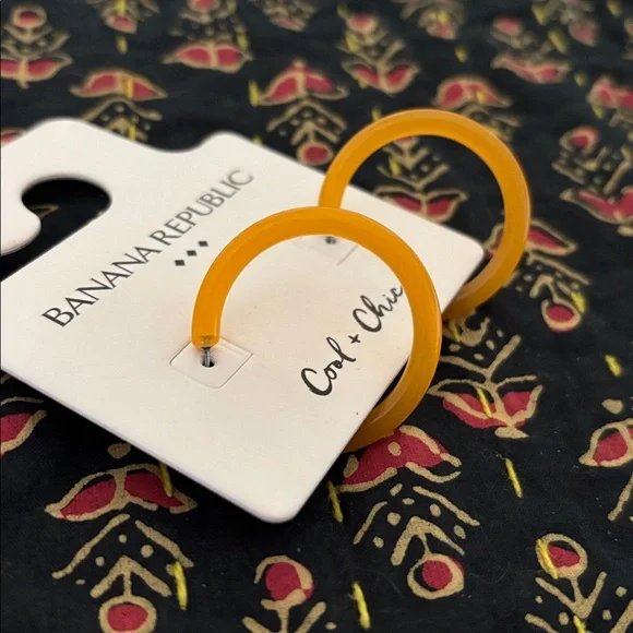 Banana republic tangerine resin hoops - Picture 2 of 3